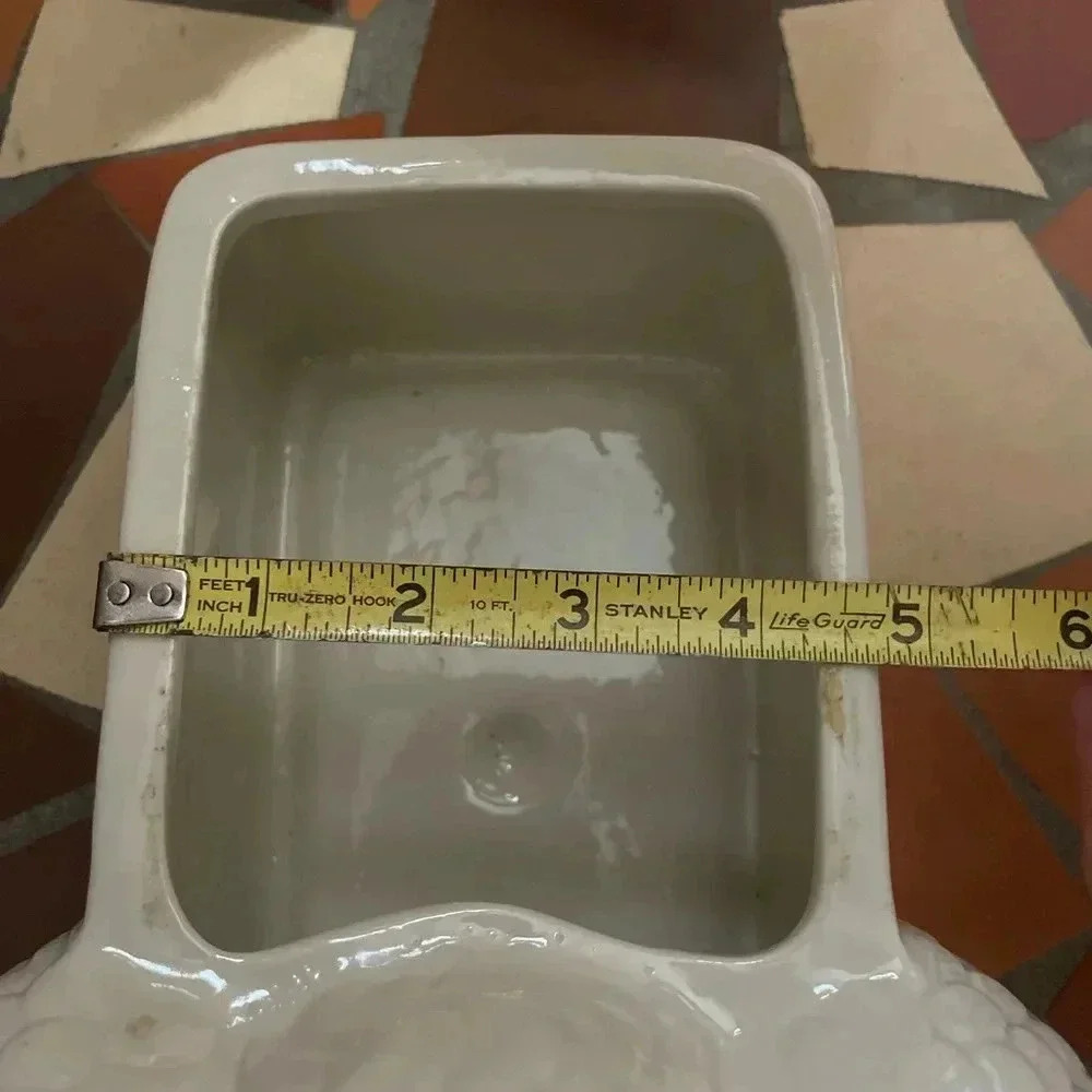 Vintage Angel/ Cherub Large Heavy White Ceramic Tabletop Planter Indoor/ Outdoor - Picture 4 of 7